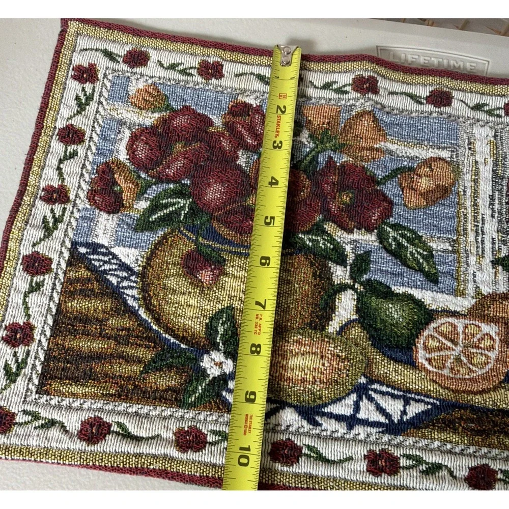 Set of 6 Country‎ Kitchen Tapestry Placemats, Floral/Fruit/Holidays 17x11